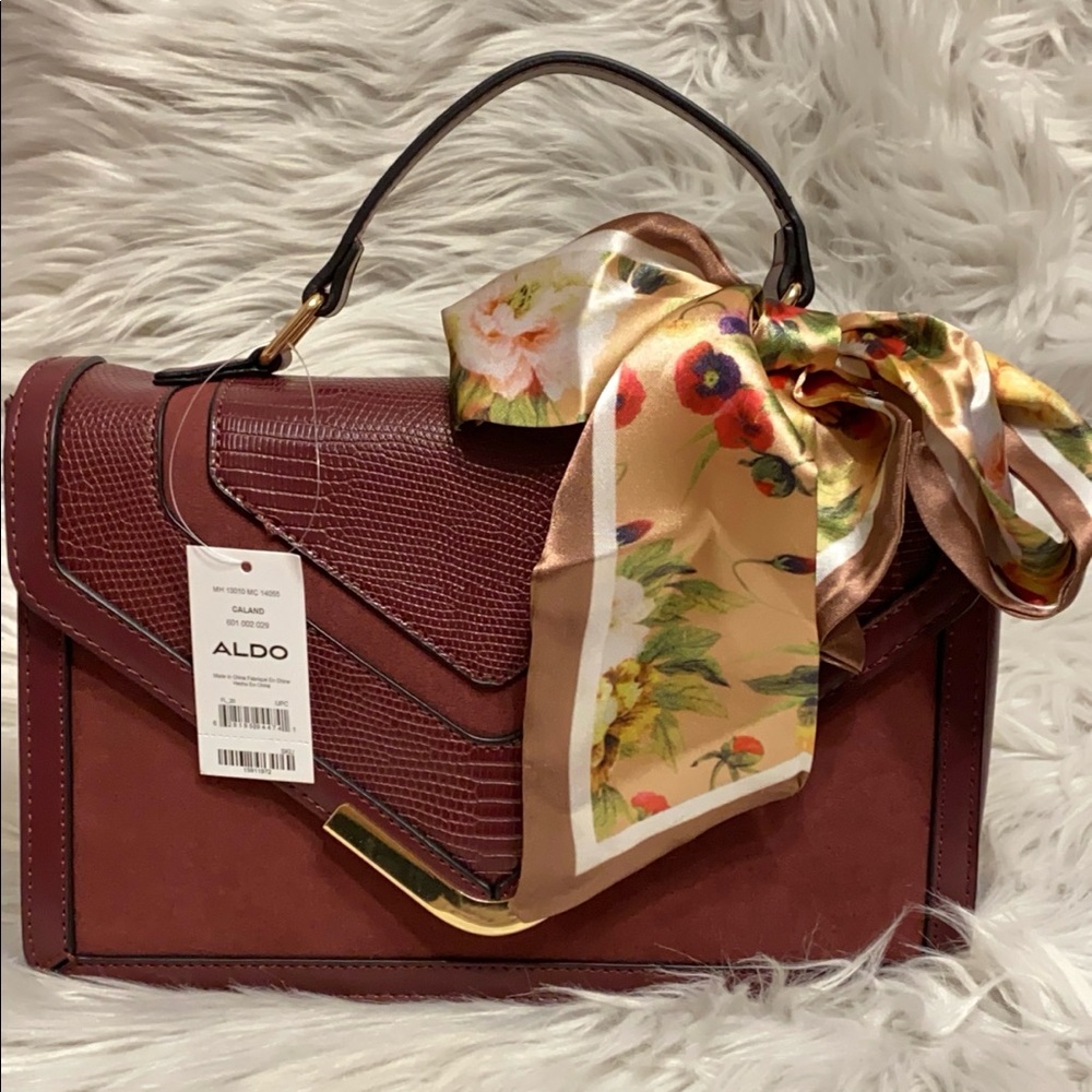 ALDO Caland Purse for Ladies/ Color:Pusha with matching purse scarf